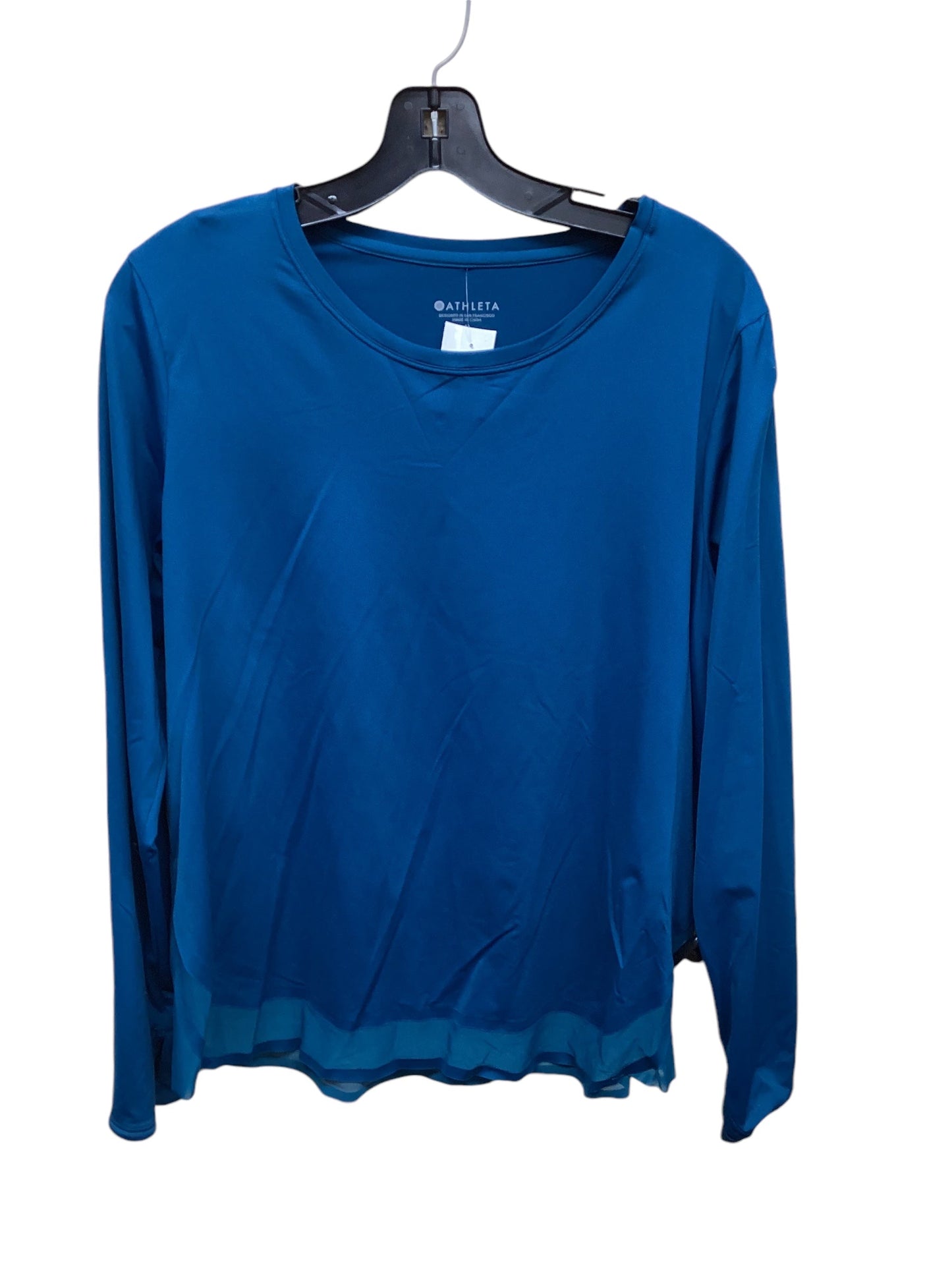 Athletic Top Long Sleeve Crewneck By Athleta In Teal, Size: L