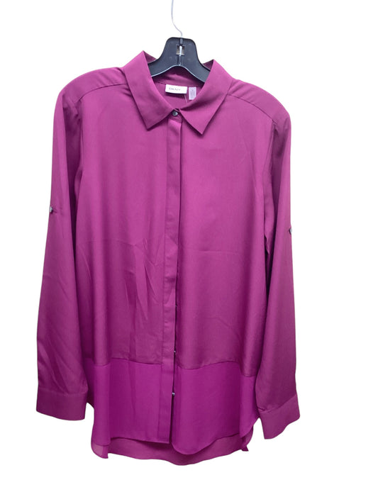 Top Long Sleeve By Dkny In Purple, Size: M