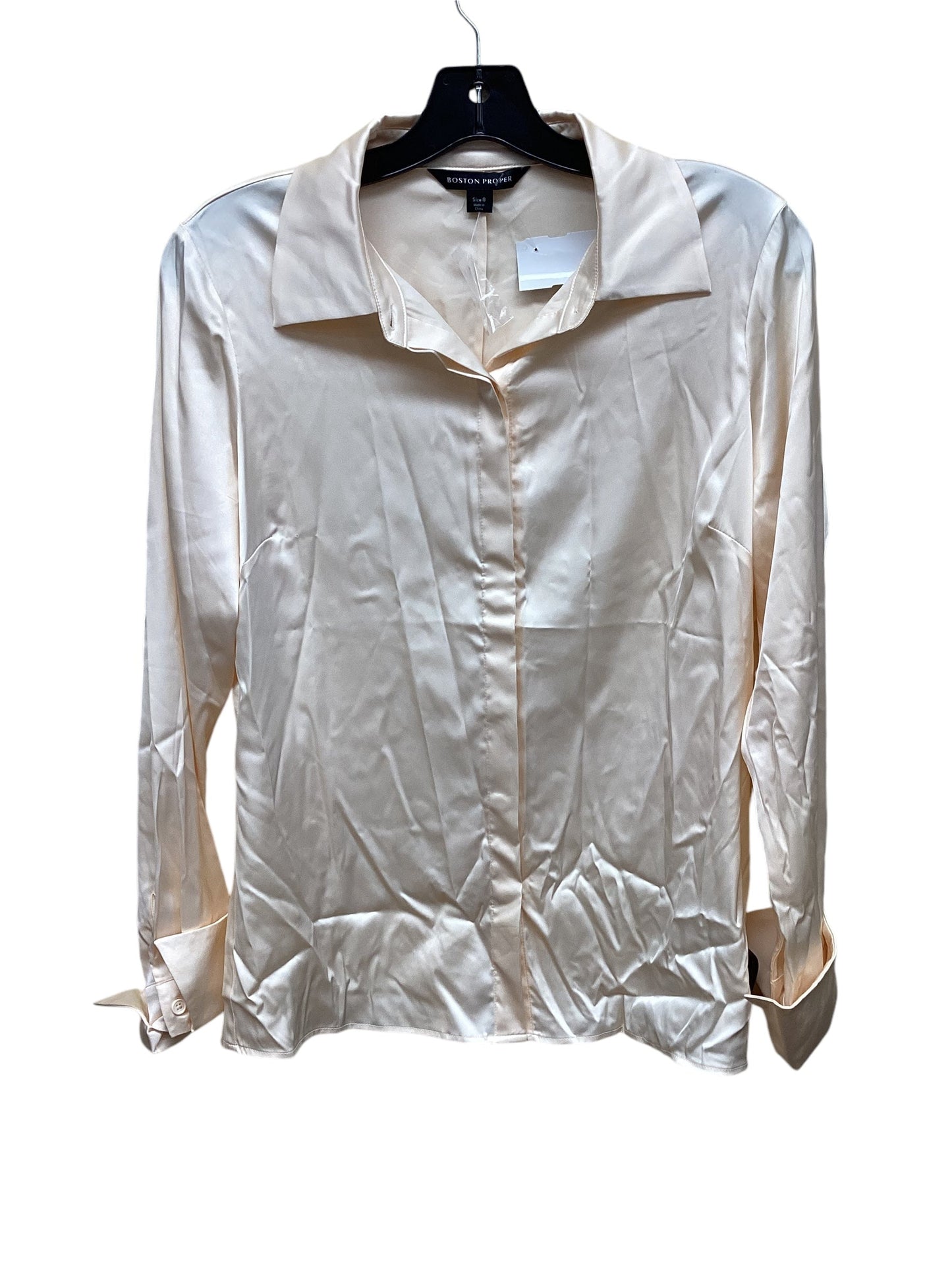 Top Long Sleeve By Boston Proper In Cream, Size: M