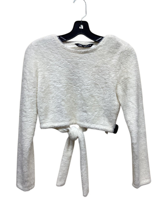 Top Long Sleeve By Zara In White, Size: M
