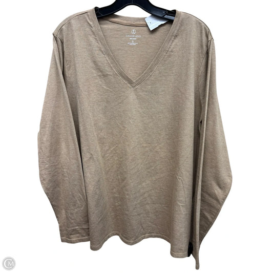 Top Long Sleeve By Lands End In Tan, Size: Xl