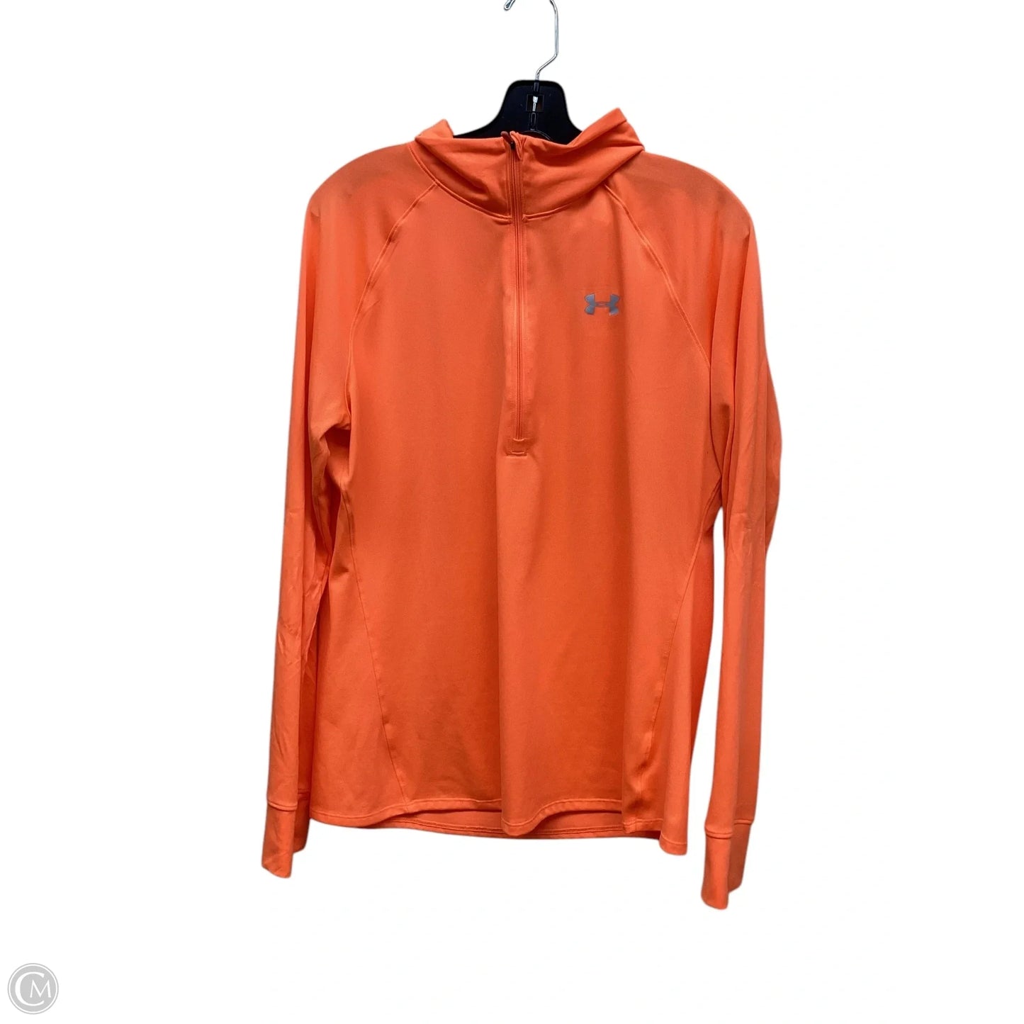 Athletic Top Long Sleeve Crewneck By Under Armour In Orange, Size: Xl