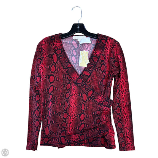 Top Long Sleeve By Michael By Michael Kors In Red, Size: M