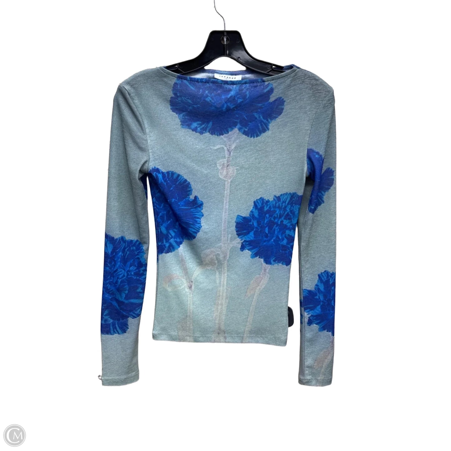 Top Long Sleeve By Topshop In Floral Print, Size: Xs