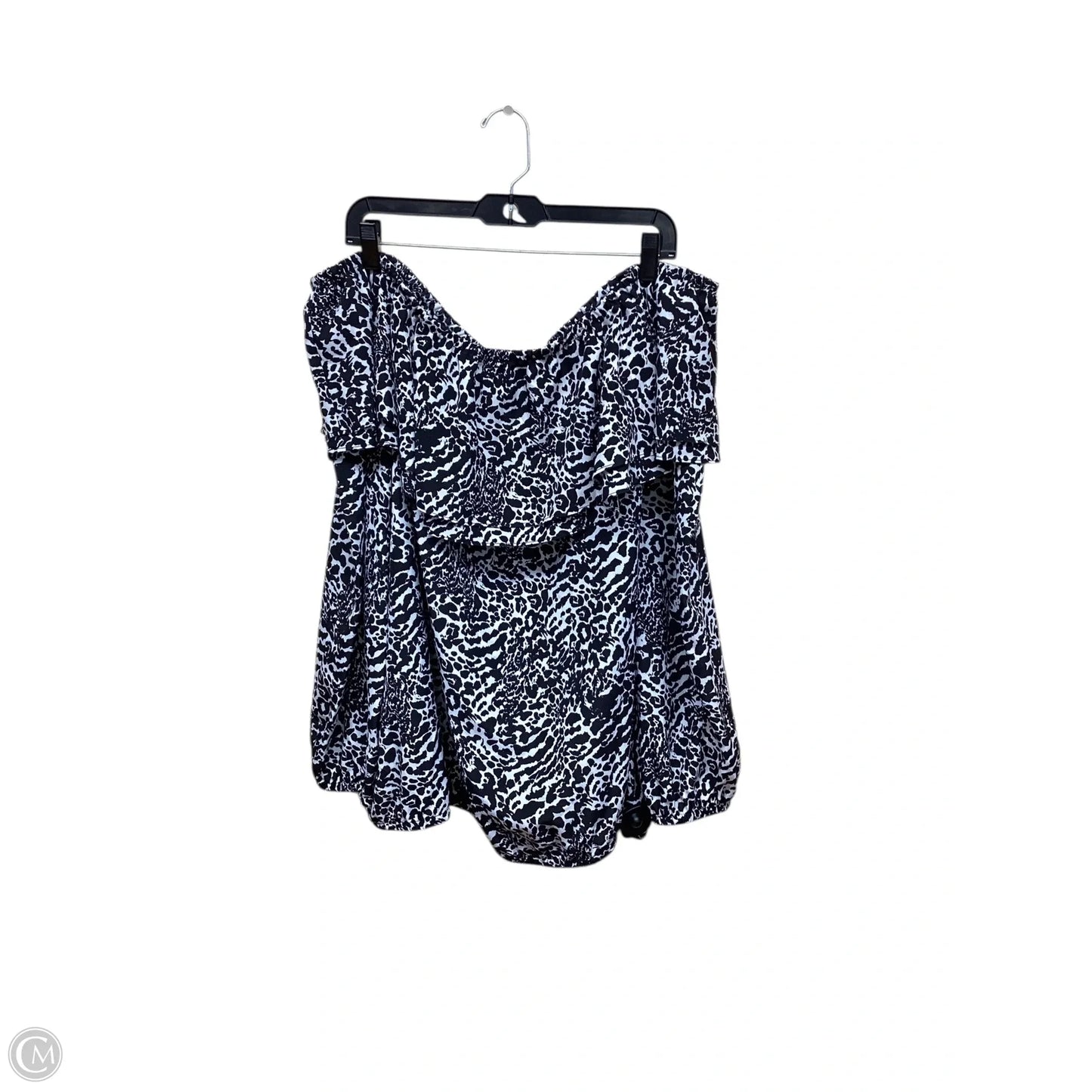 Top Long Sleeve By Michael By Michael Kors In Black & White, Size: 3x