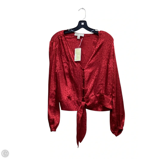 Top Long Sleeve By Michael By Michael Kors In Red, Size: M