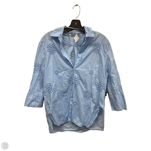 Top Long Sleeve By Zara In Blue, Size: S
