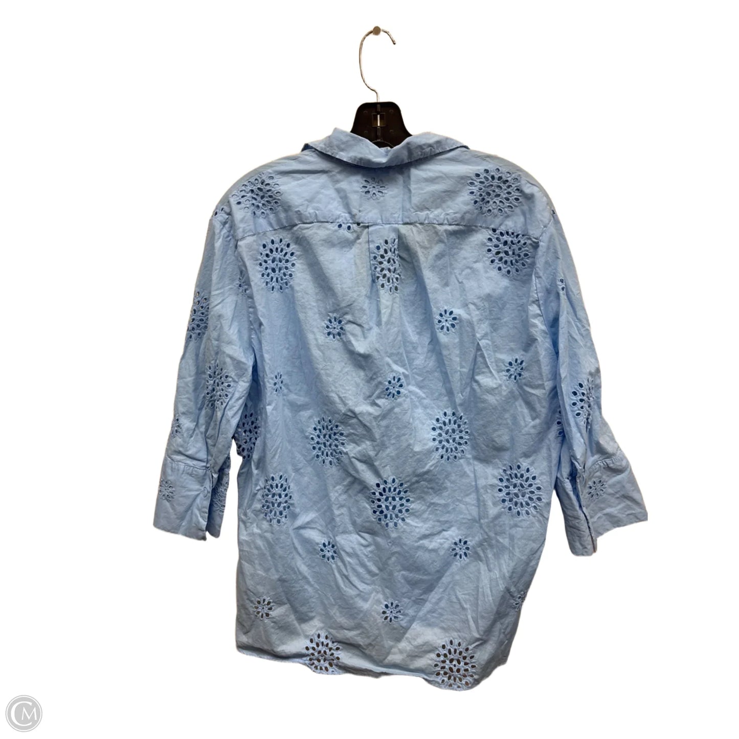 Top Long Sleeve By Zara In Blue, Size: S