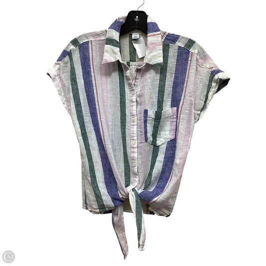 Top Short Sleeve By Old Navy In Striped Pattern, Size: M