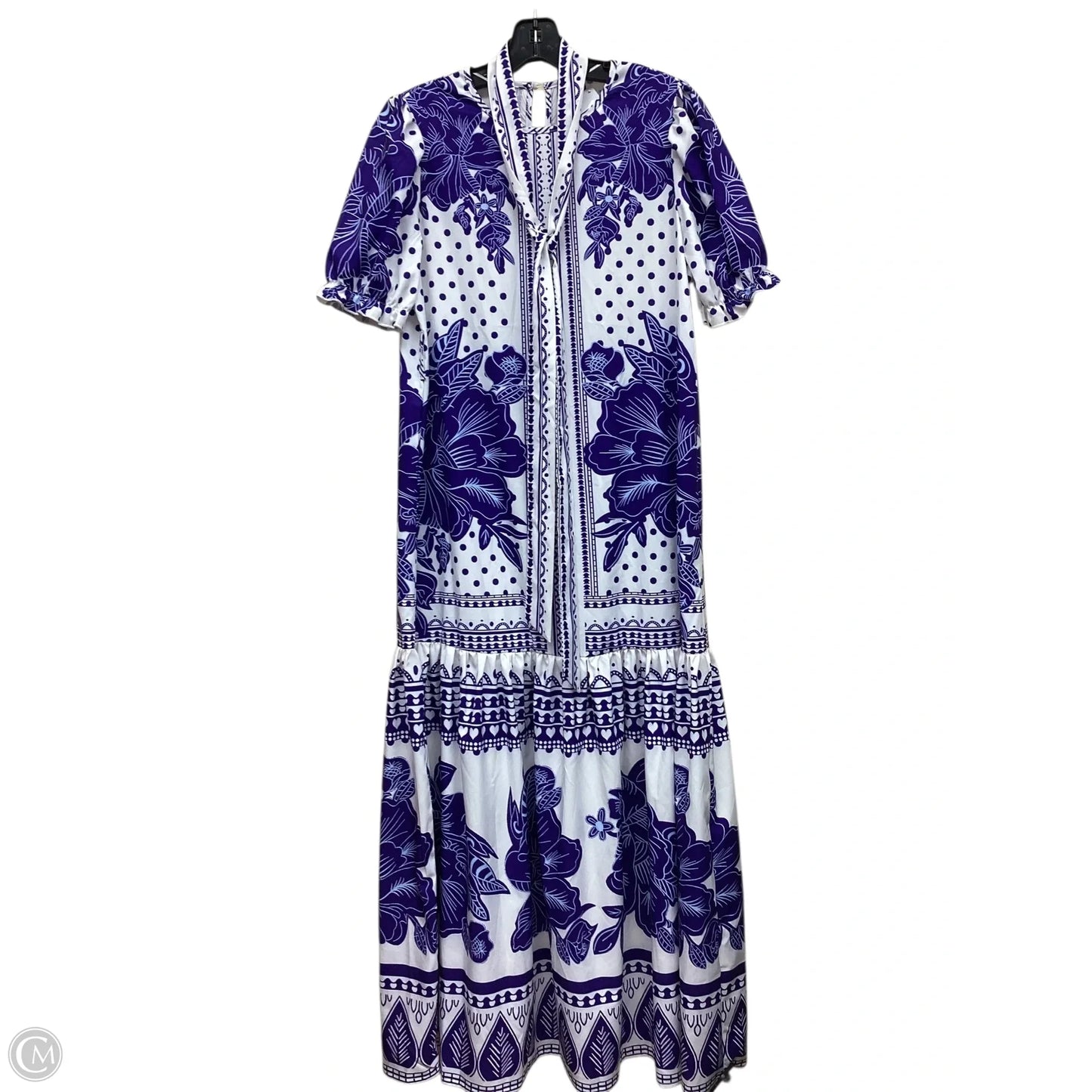 Dress Casual Maxi By Shein In Blue & White, Size: S