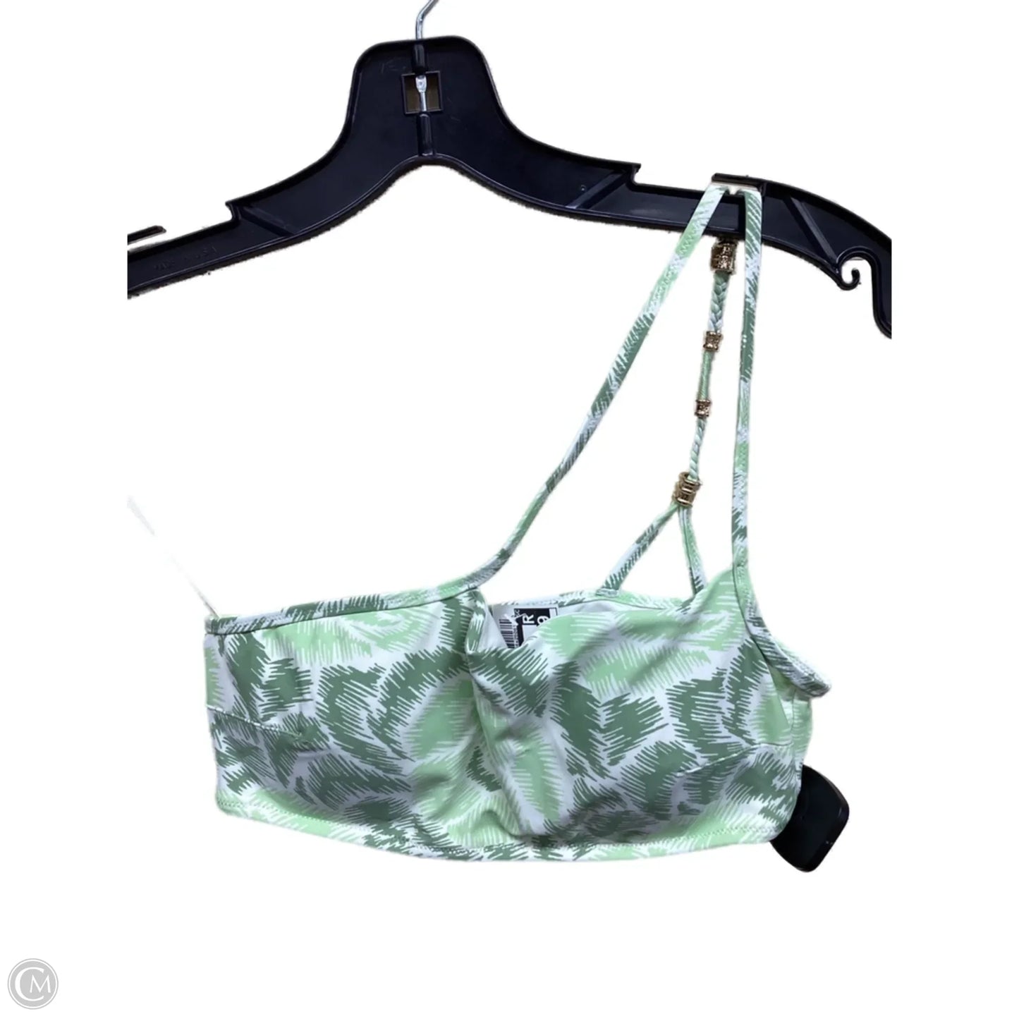 Swimsuit Top By Aerie In Green & White, Size: S