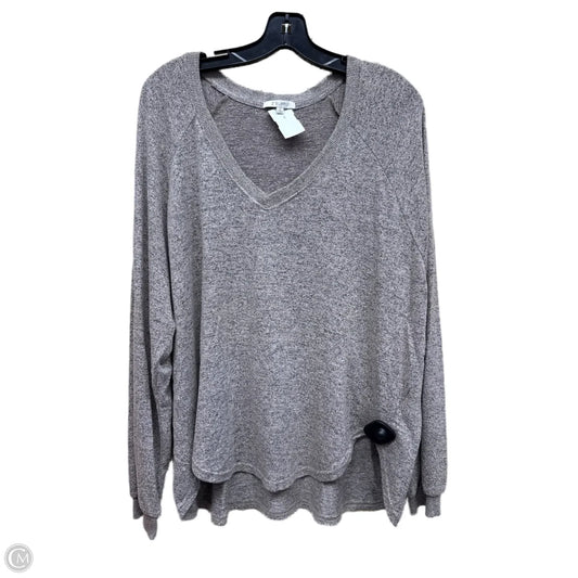 Top Long Sleeve By Z Supply In Brown, Size: L