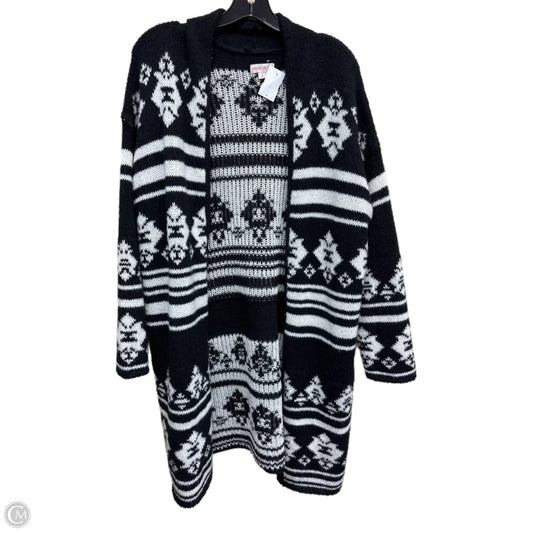 Sweater Cardigan By Knox Rose In Black & White, Size: M
