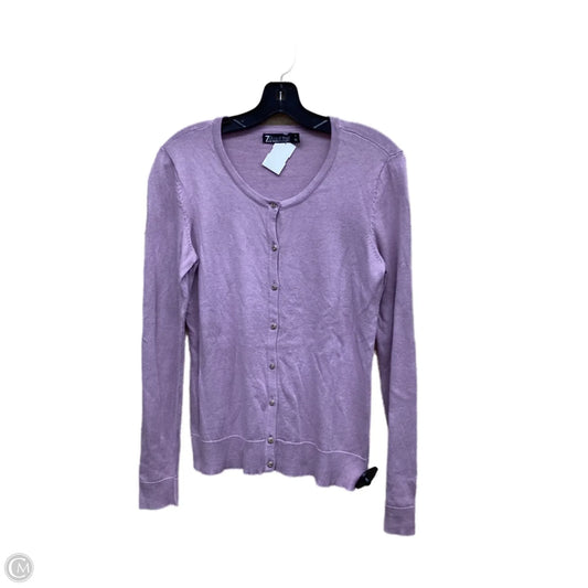 Sweater Cardigan By New York And Co In Purple, Size: M