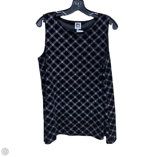 Top Sleeveless By Anne Klein In Black & Silver, Size: M