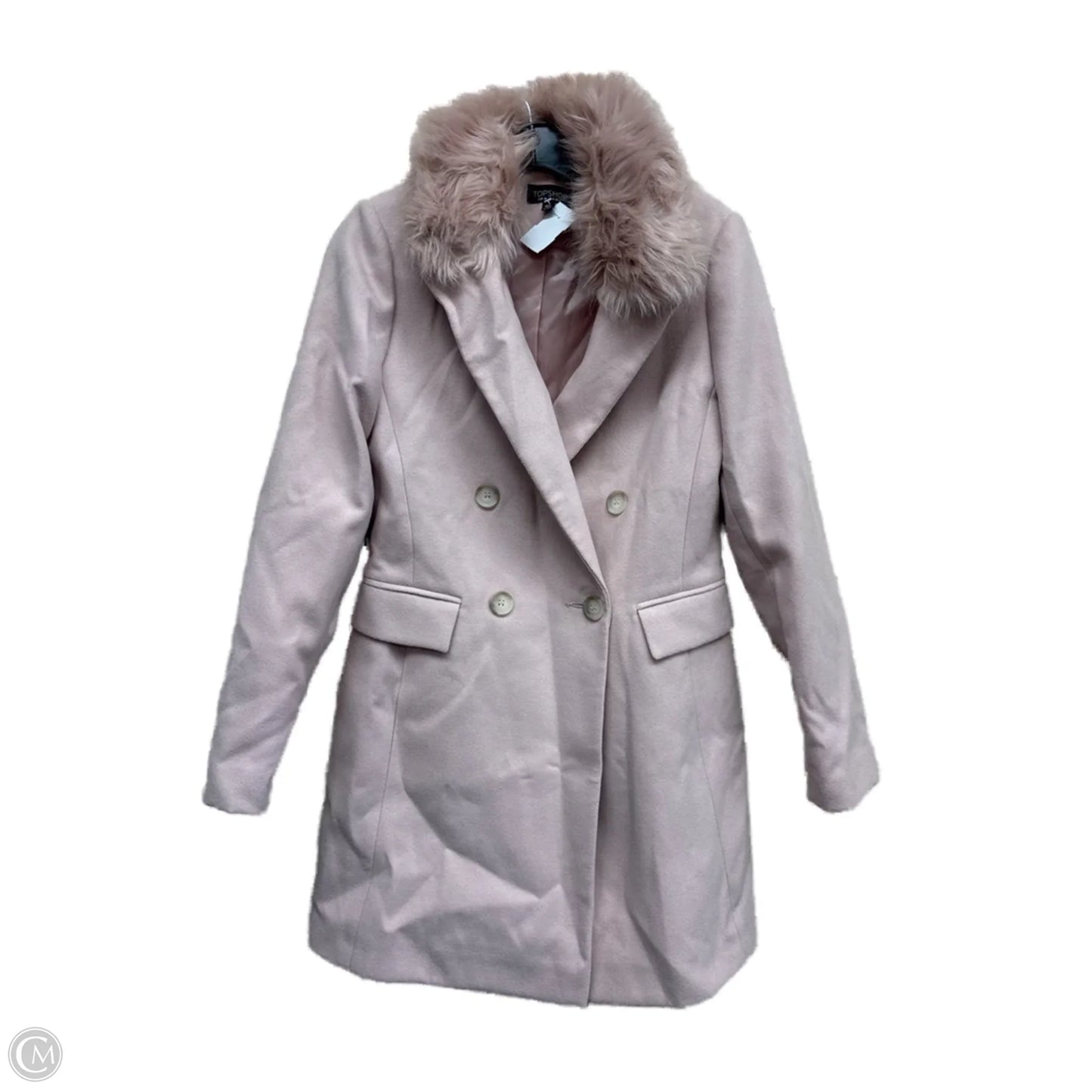 Coat Peacoat By Topshop In Pink, Size: S