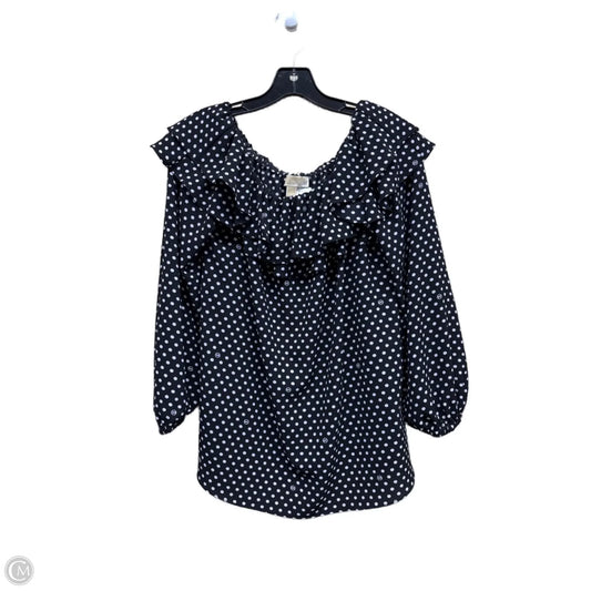Top Long Sleeve By Michael By Michael Kors In Polkadot Pattern, Size: L