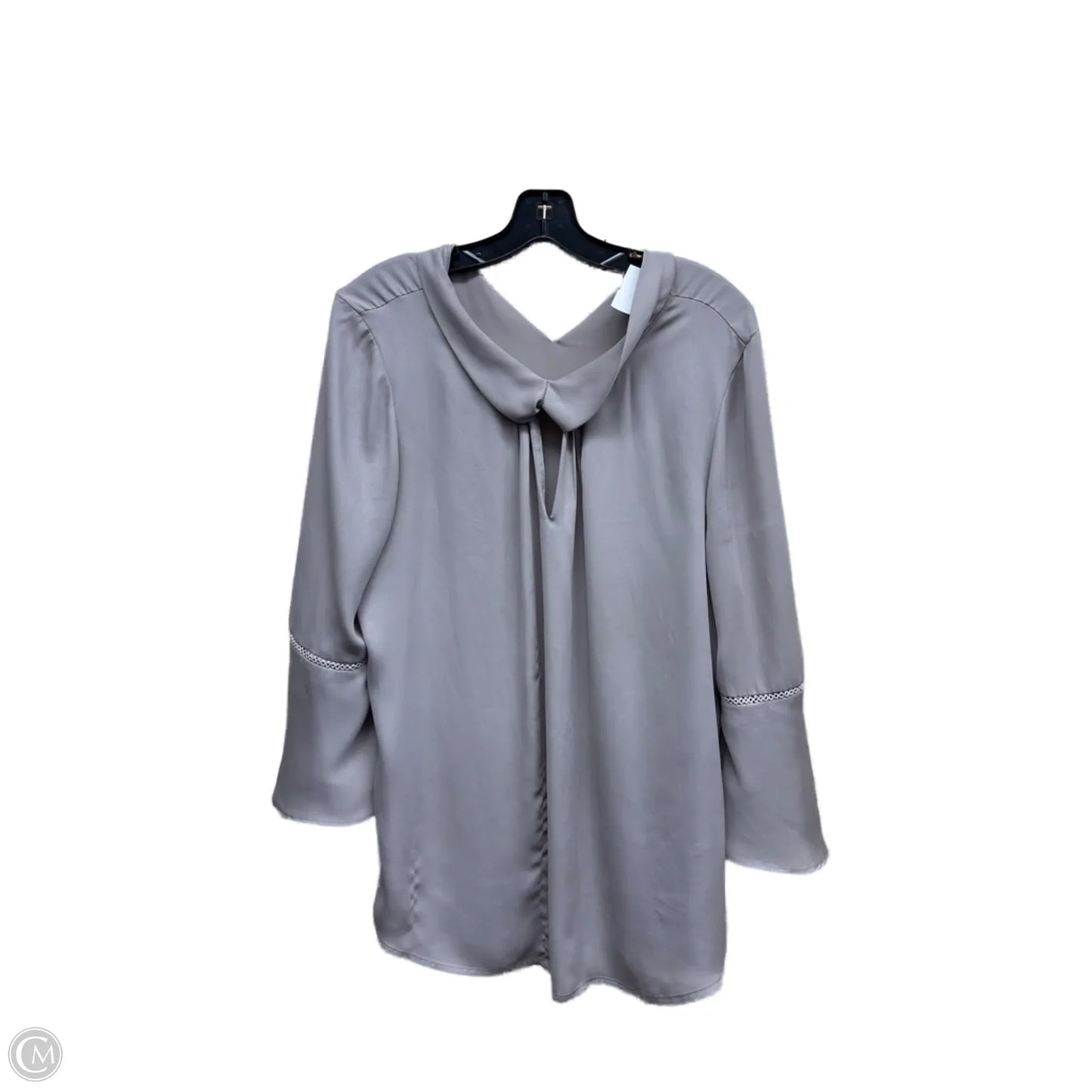 Top Long Sleeve Designer By Karl Lagerfeld In Grey, Size: L