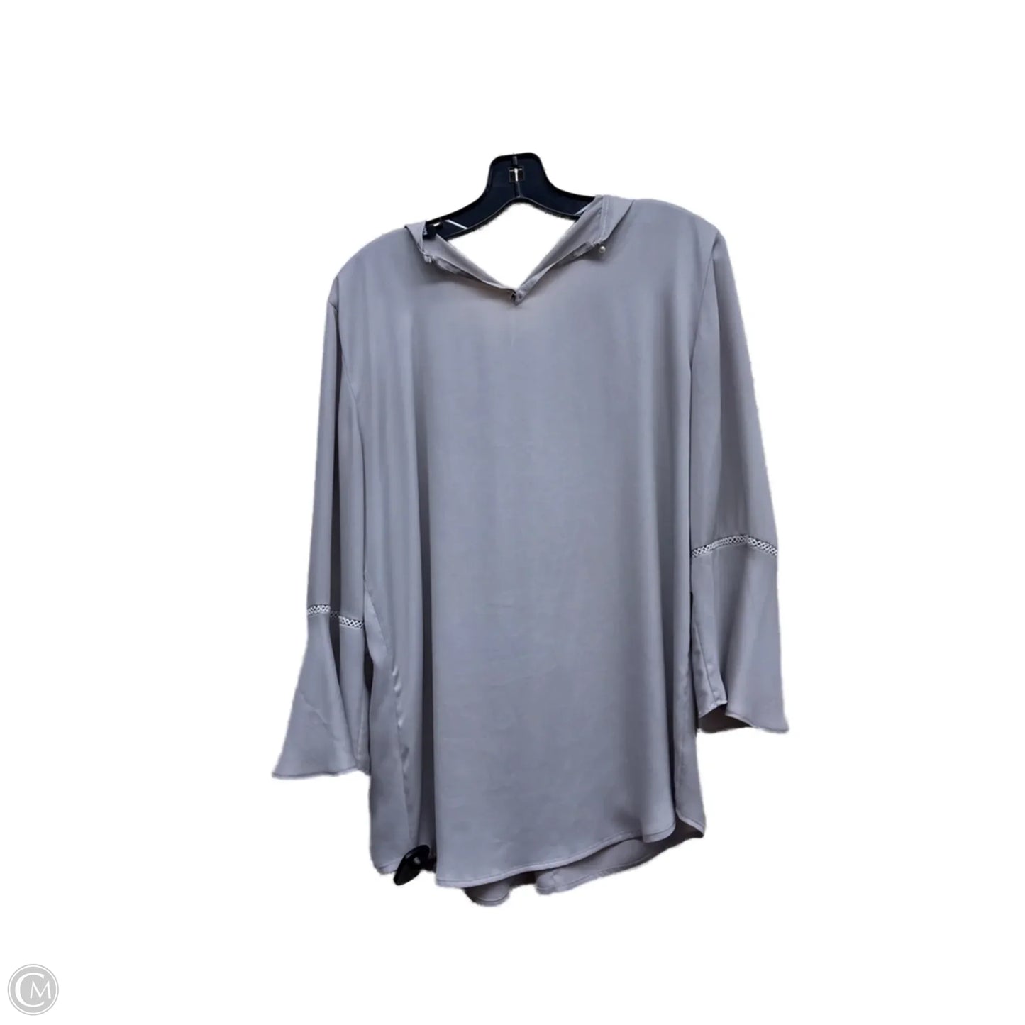 Top Long Sleeve Designer By Karl Lagerfeld In Grey, Size: L