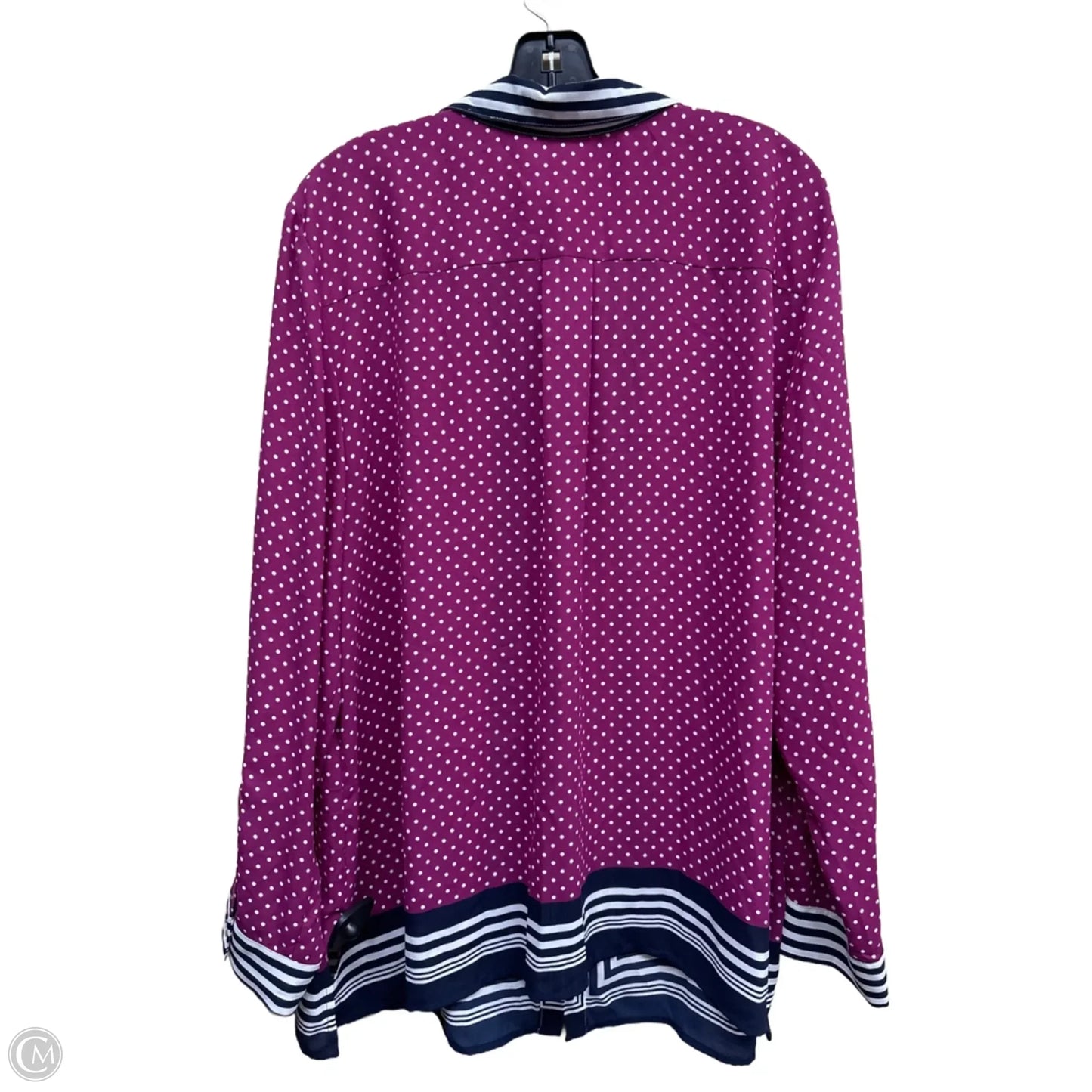 Top Long Sleeve By Charter Club In Polkadot Pattern, Size: Xxl