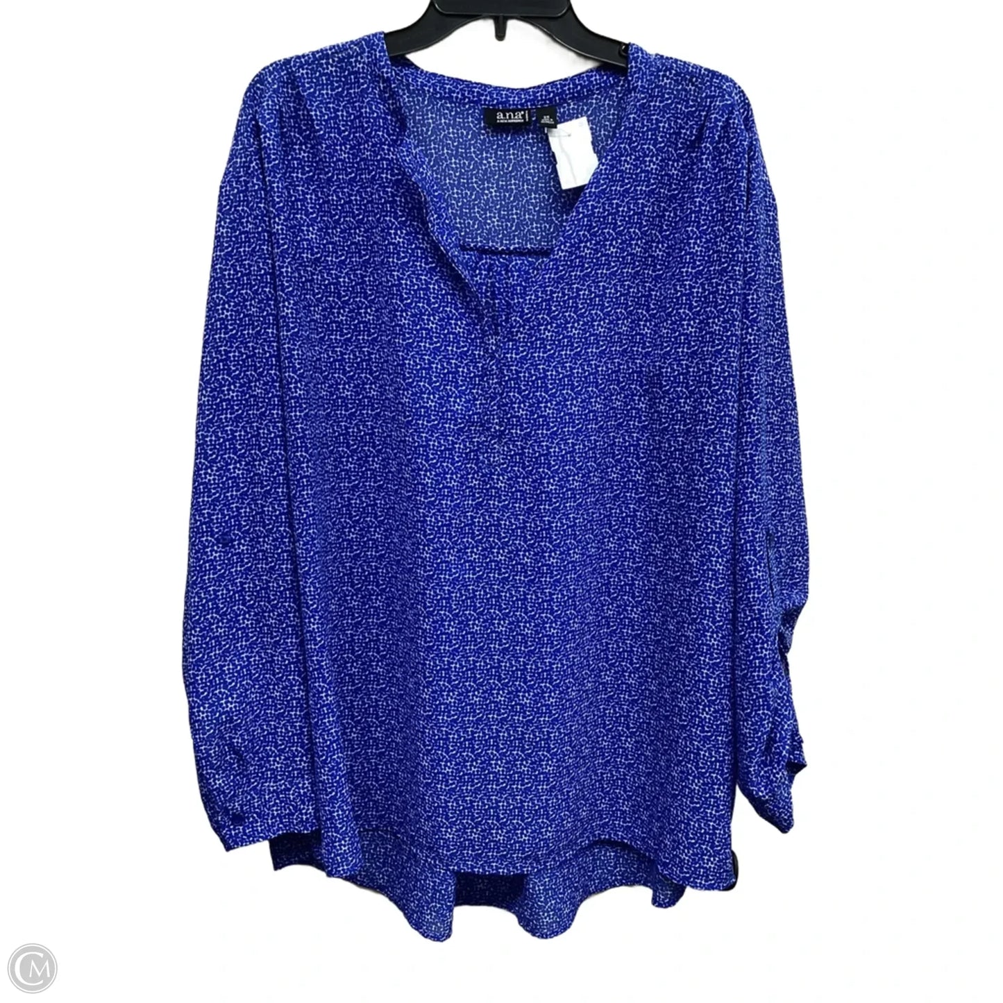 Top Long Sleeve By Ana In Blue, Size: 2x