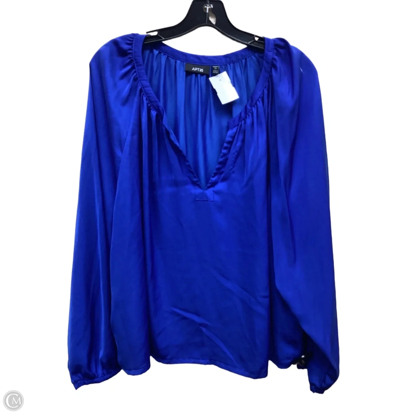 Top Long Sleeve By Apt 9 In Blue, Size: 2x