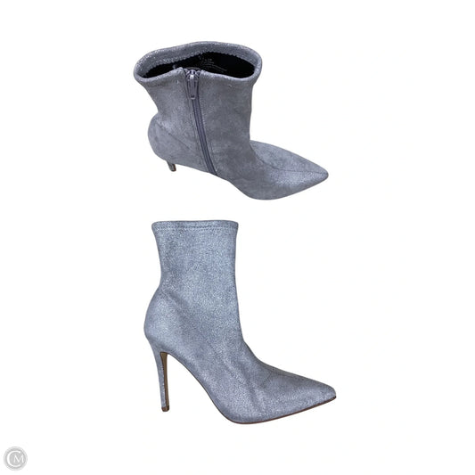 Boots Ankle Heels By Bp In Silver, Size: 6.5