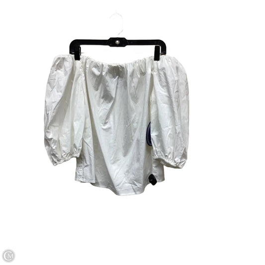 Top Long Sleeve By Scoop In White, Size: L
