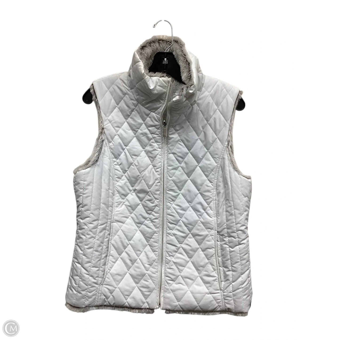 Vest Faux Fur & Sherpa By Weatherproof In White, Size: M