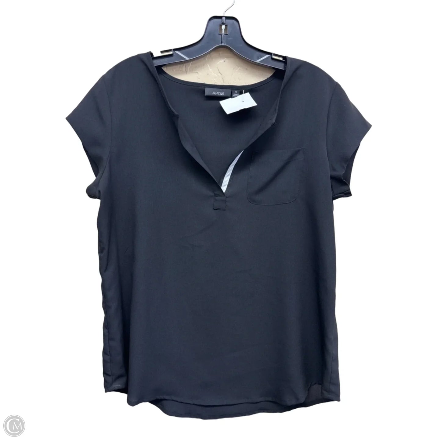 Top Short Sleeve By Apt 9 In Black, Size: M