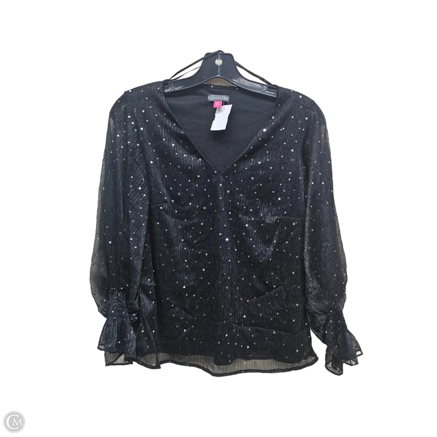 Top Long Sleeve By Vince Camuto In Black, Size: Xs