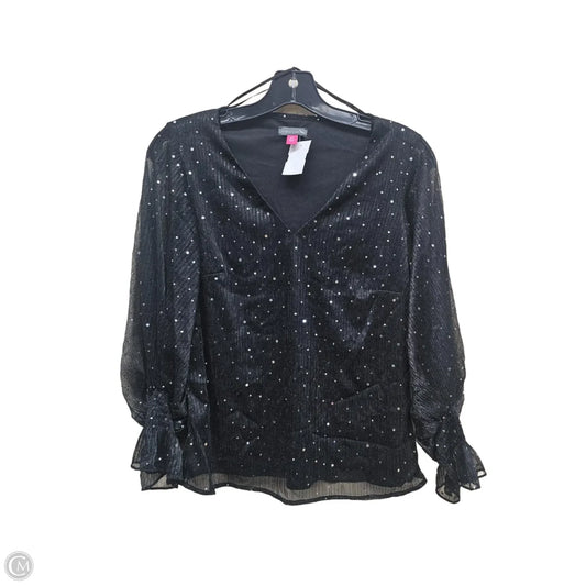 Top Long Sleeve By Vince Camuto In Black, Size: Xs