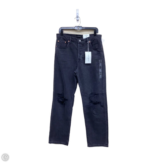 Jeans Straight By Lucky Brand In Black Denim, Size: 8