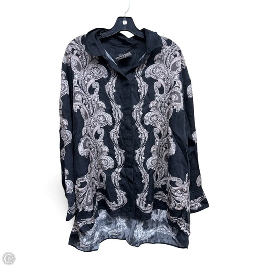 Top Long Sleeve Designer By All Saints In Black & Cream, Size: 10