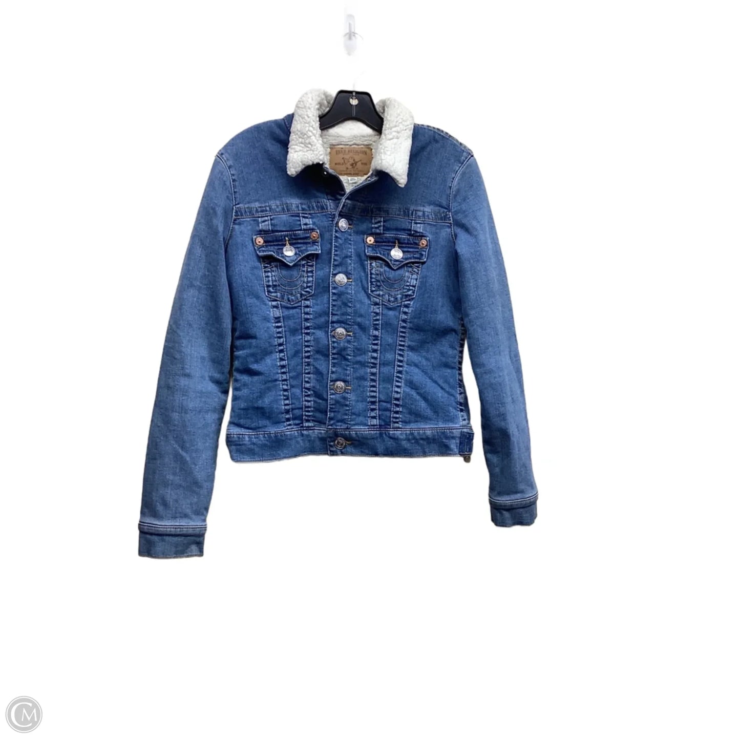 Jacket Denim By True Religion In Blue Denim, Size: M