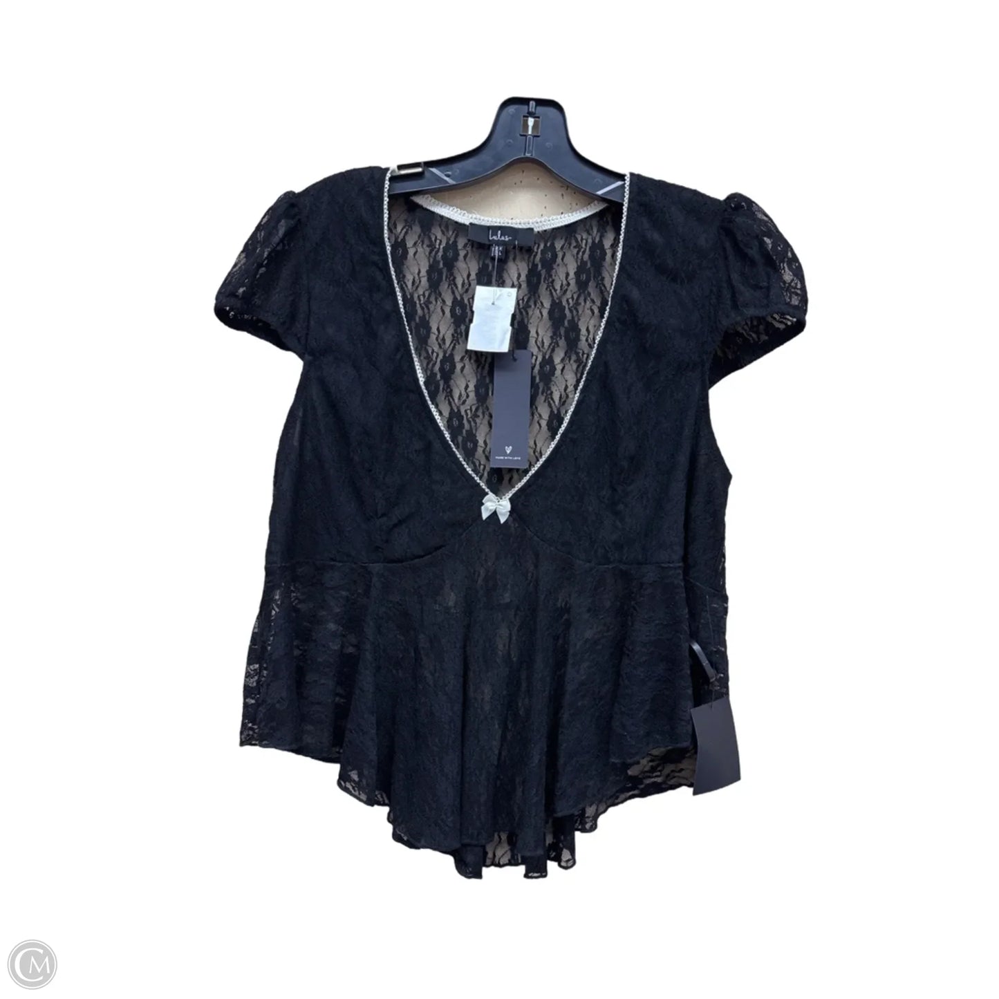 Top Short Sleeve By Lulus In Black, Size: Xl