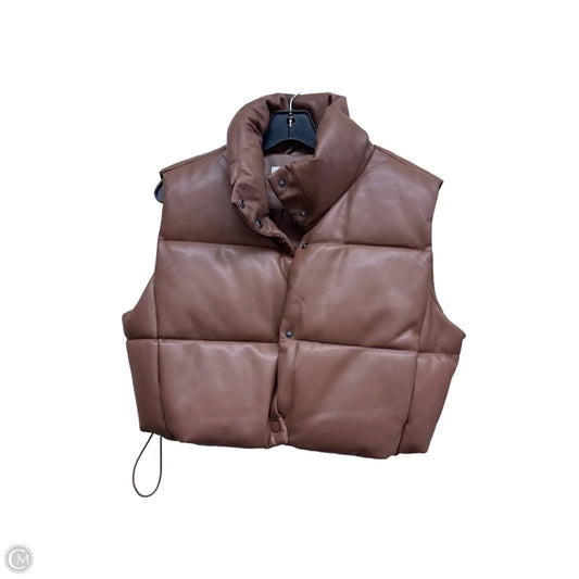 Vest Puffer & Quilted By Sebby In Brown, Size: S