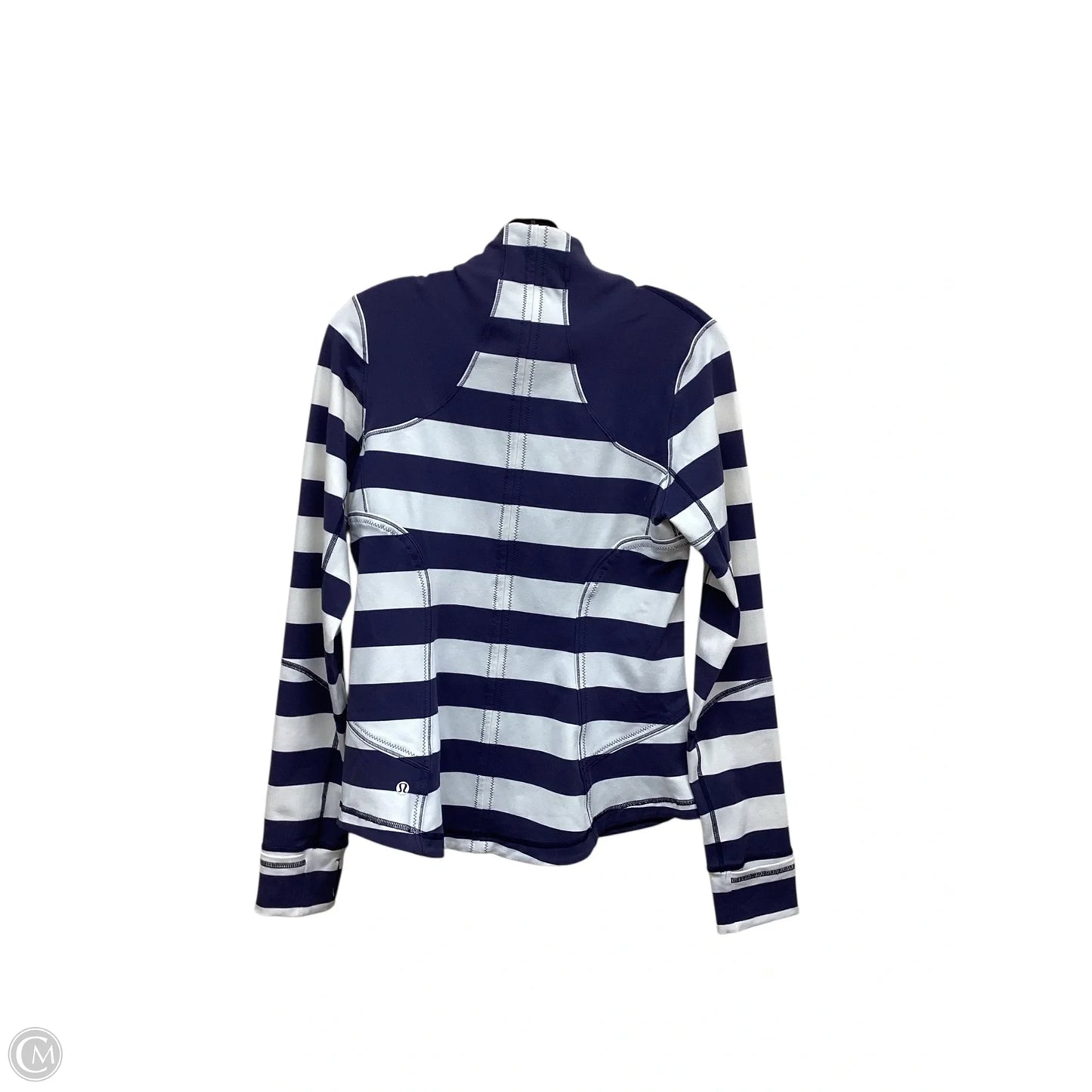 Athletic Jacket By Lululemon In Striped Pattern, Size: 10