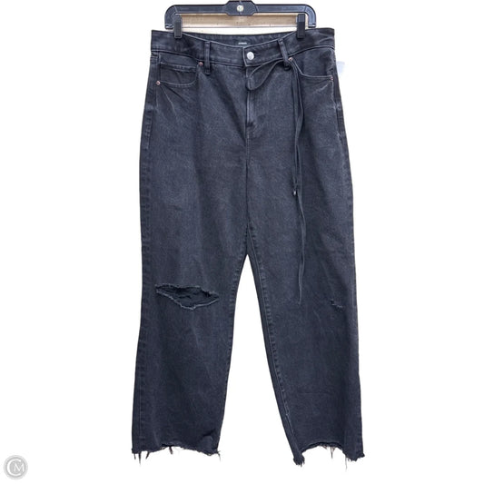 Jeans Straight By Express In Black Denim, Size: 12