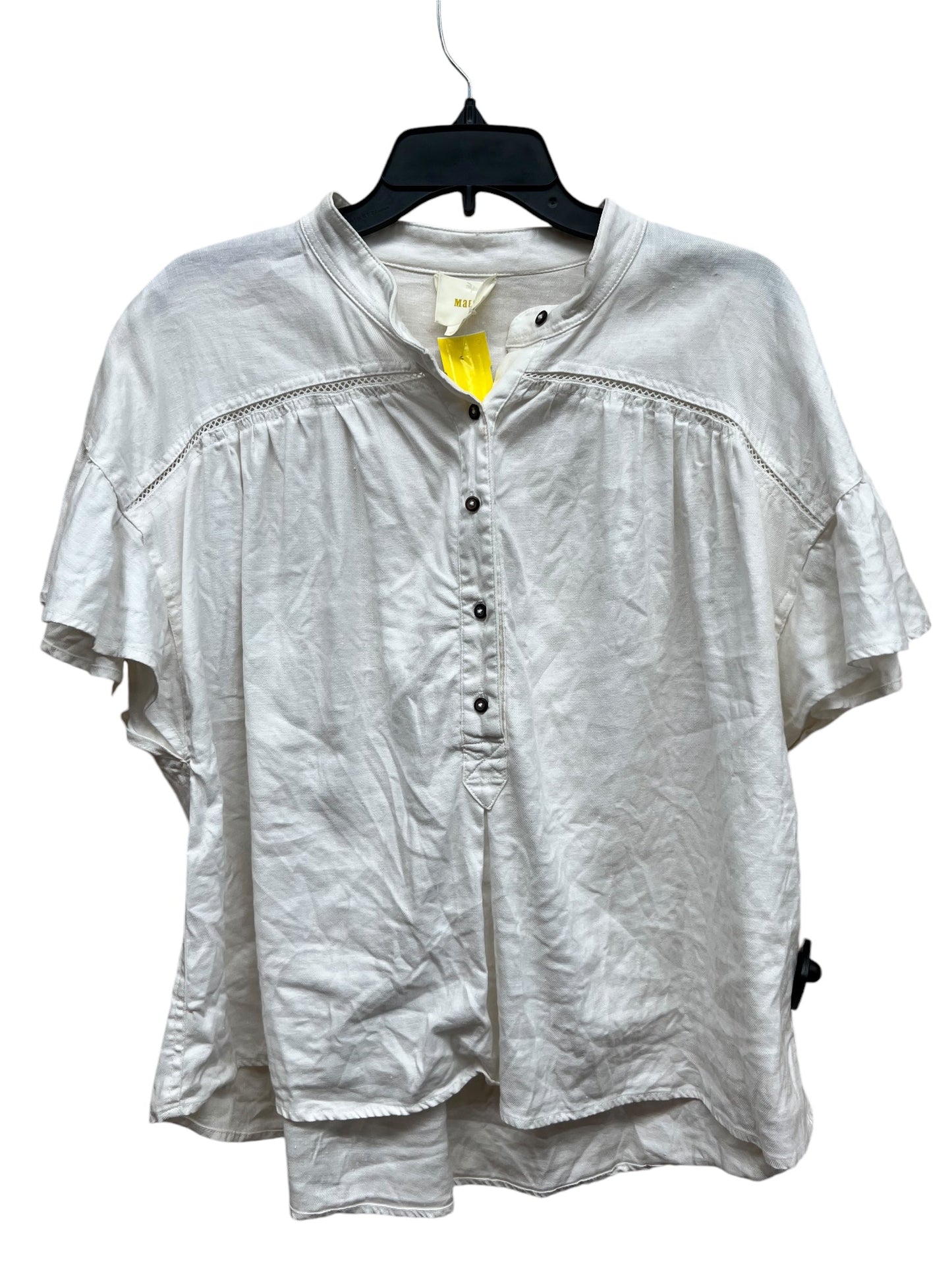 Top Short Sleeve By Maeve In White, Size: L