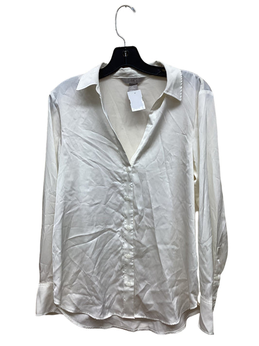 Top Long Sleeve By H&m In White, Size: S