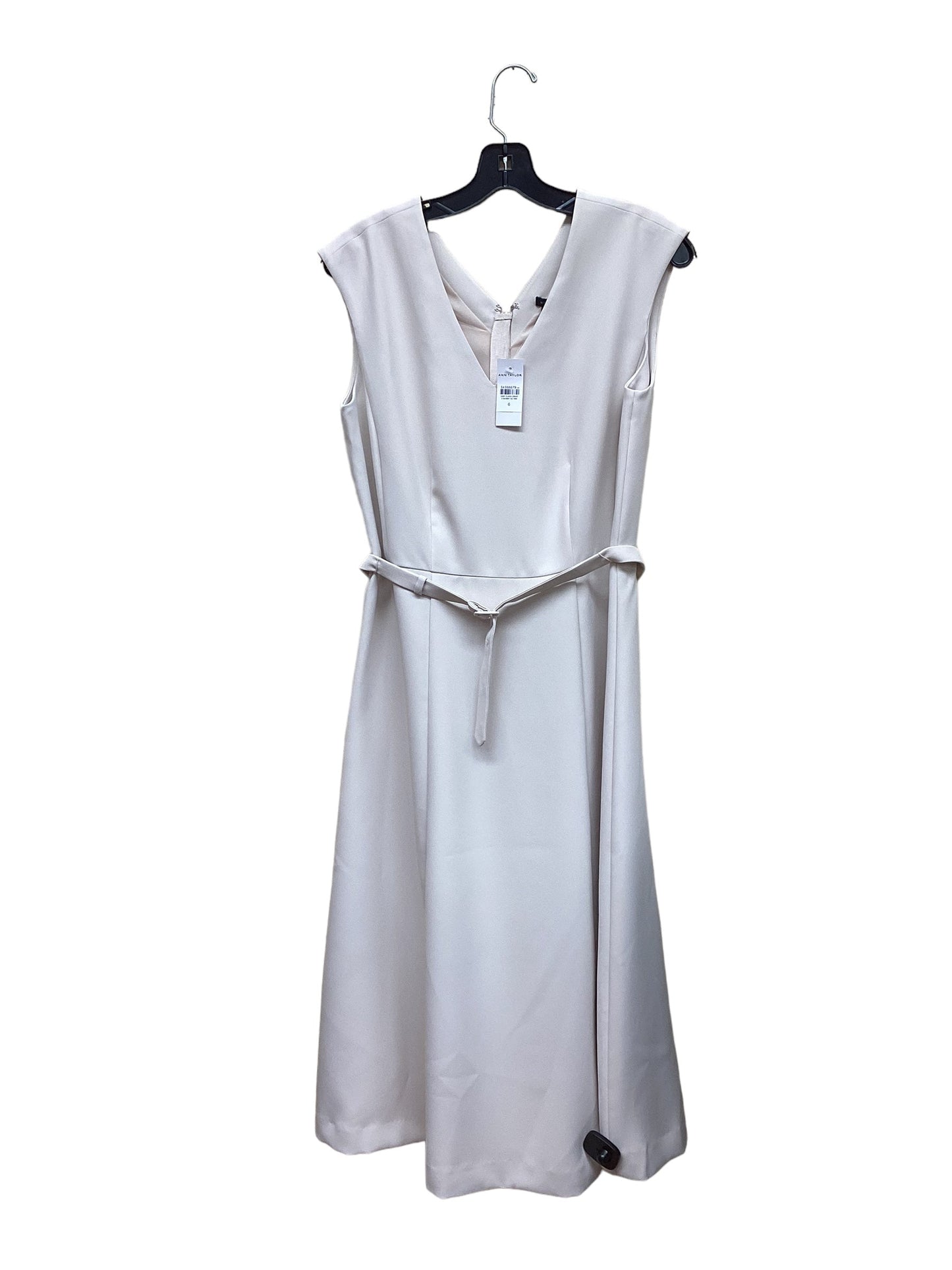 Midi Dress By Ann Taylor In Cream, Size: S