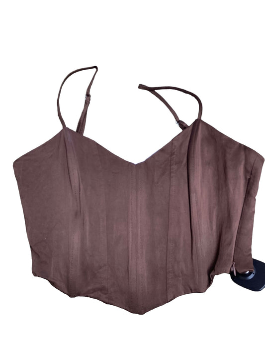 Top Sleeveless By Zara In Brown, Size: S