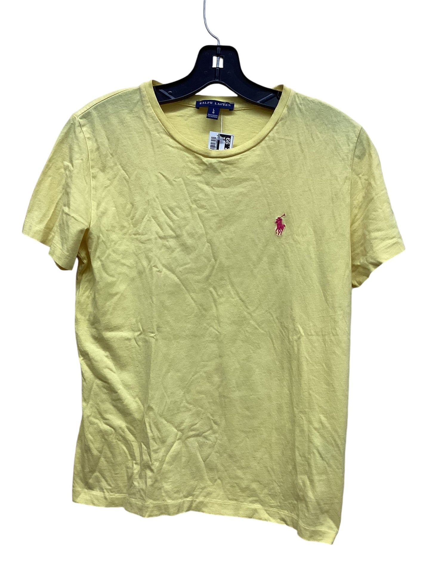 Top Short Sleeve By Polo Ralph Lauren In Yellow, Size: L