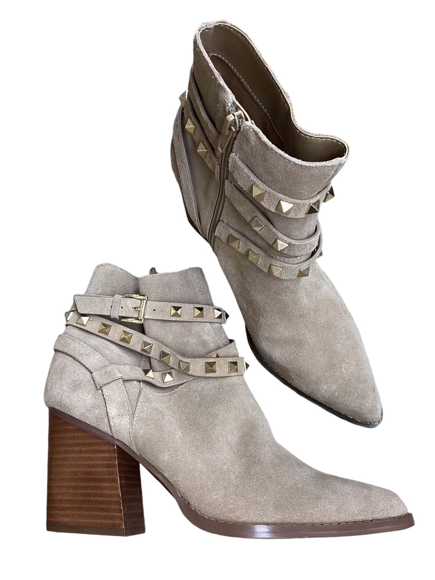 Boots Ankle Heels By Steve Madden In Tan, Size: 10