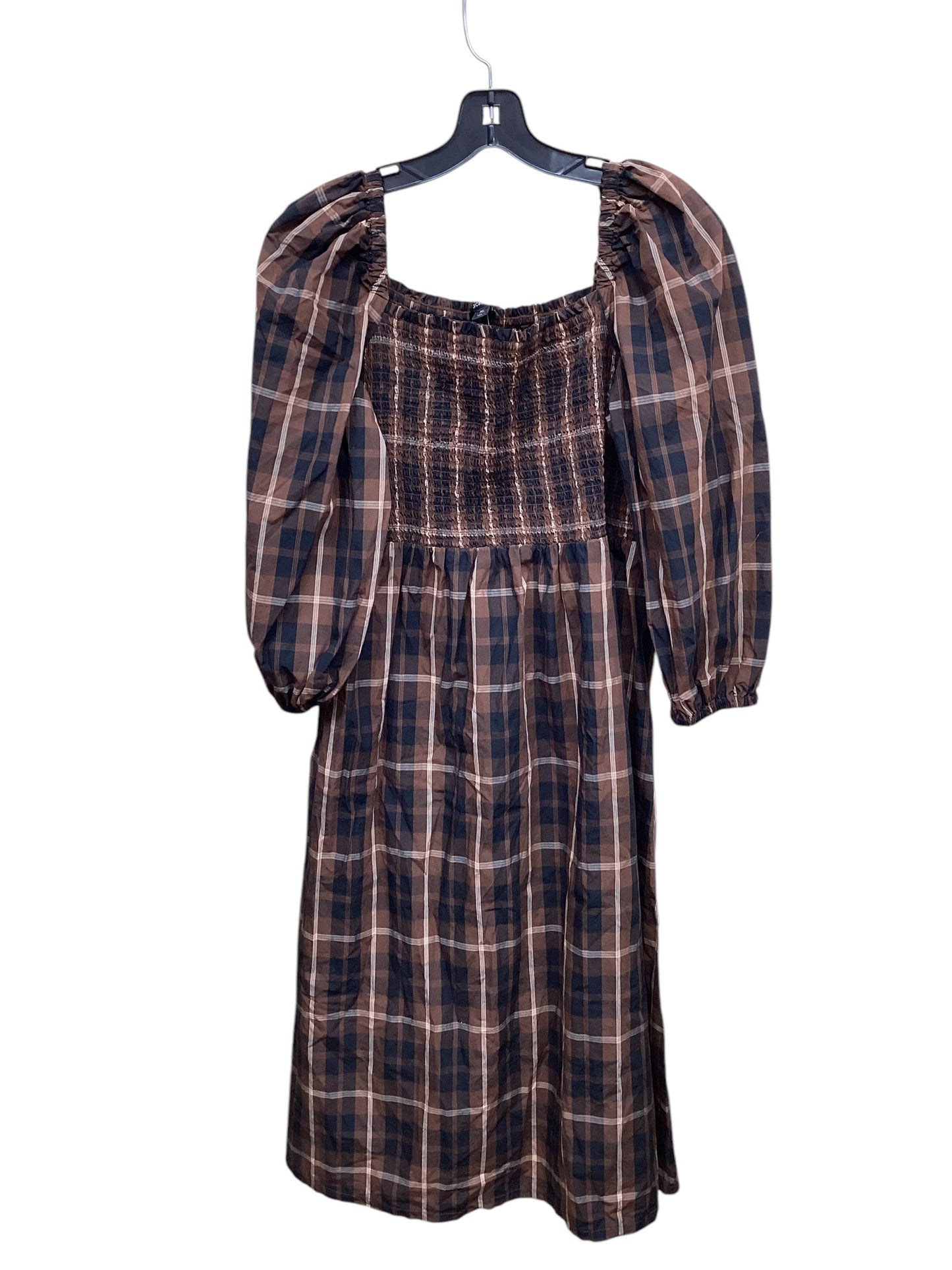 Dress Casual Midi By J. Crew In Plaid Pattern, Size: Xl