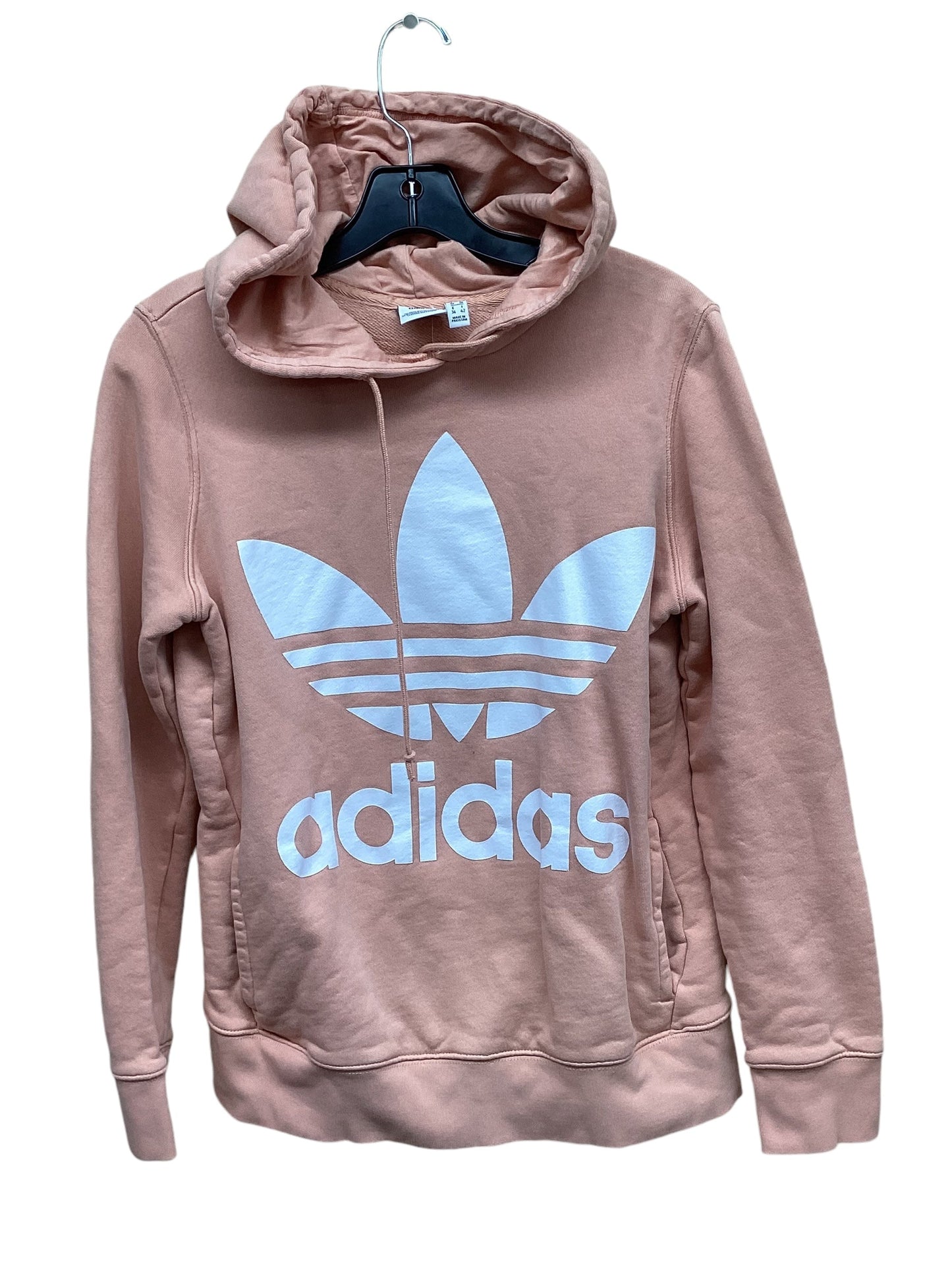 Athletic Sweatshirt Hoodie By Adidas In Pink, Size: S