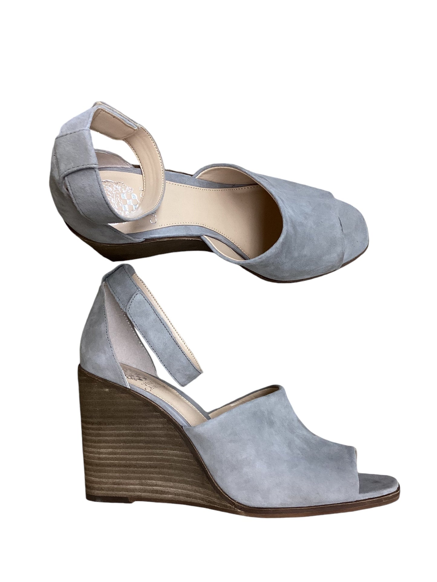 Shoes Heels Wedge By Vince Camuto In Silver, Size: 10