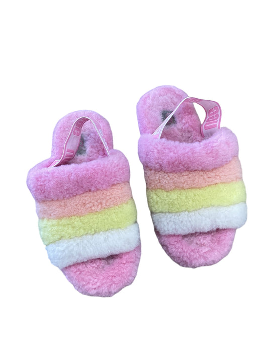 Slippers By Ugg In Pink & Yellow Sz 6