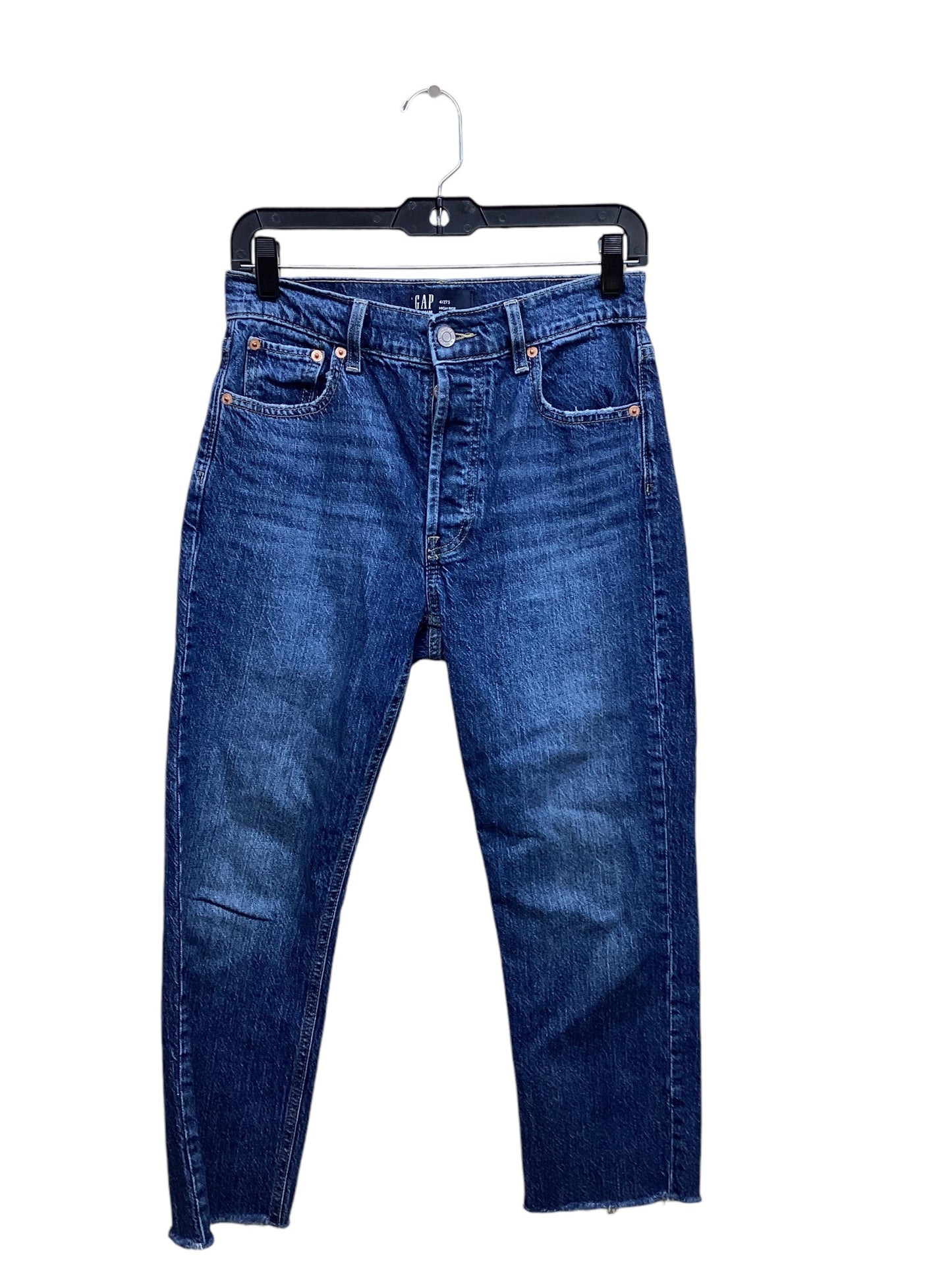 Jeans Straight By Gap In Blue Denim, Size: 4